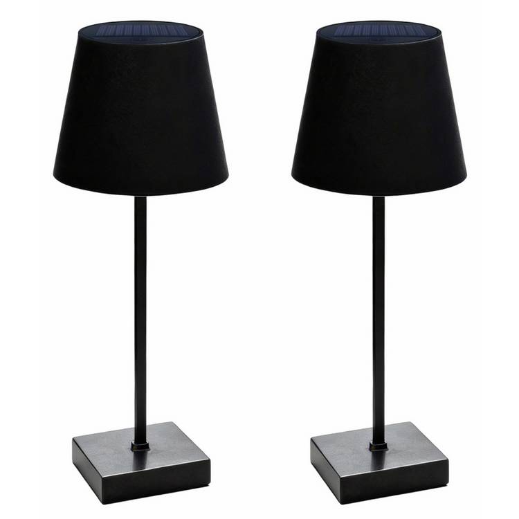 Streetwize solar table lamp black pack of 2 (British brand)