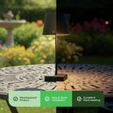 Streetwize solar table lamp black pack of 2 (British brand)