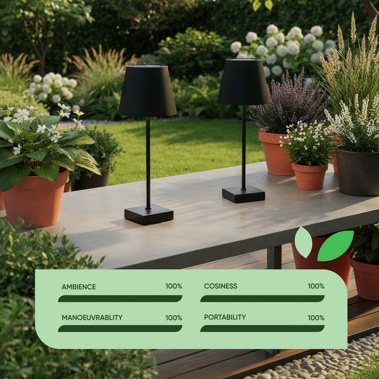 Streetwize solar table lamp black pack of 2 (British brand)