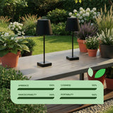 Streetwize solar table lamp black pack of 2 (British brand)