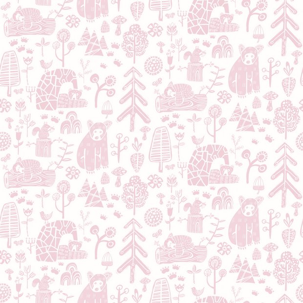 Ohpopsi Honeywood Bears Pink wallpaper for kids, UK version