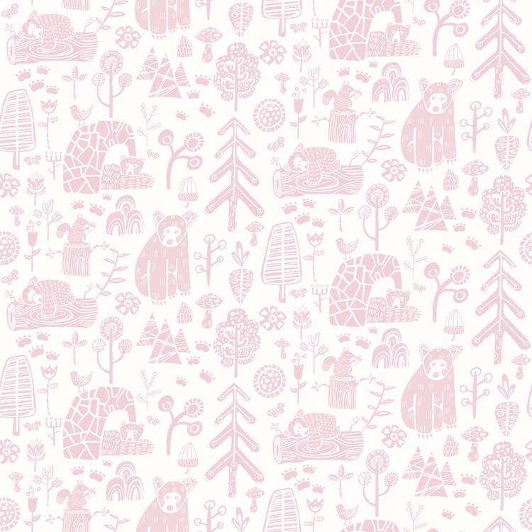 Ohpopsi Honeywood Bears Pink wallpaper for kids, UK version