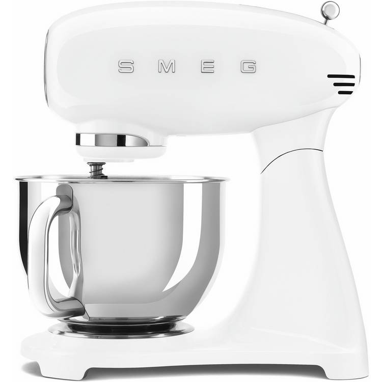 Smeg white stand mixer SMF05WHUK, imported from the UK