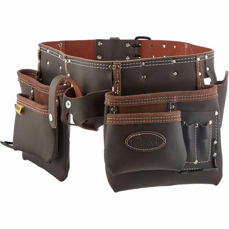 Rolson oil-tanned double tool belt with pockets (British brand)
