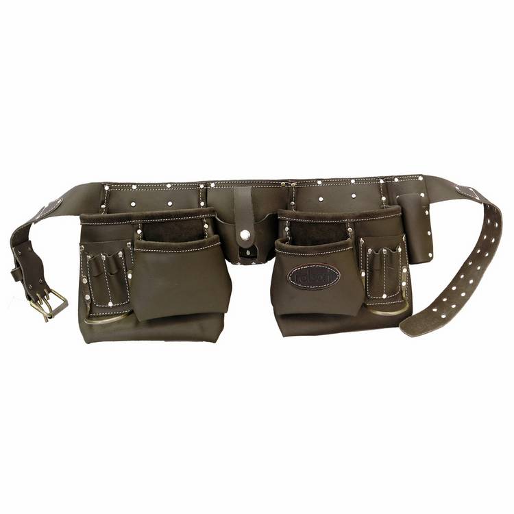 Rolson oil-tanned double tool belt with pockets (British brand)