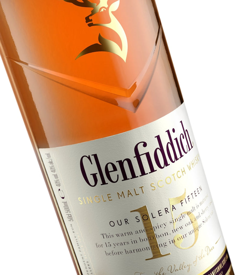 Glenfiddich 15 Year single malt whisky 70cl - British product