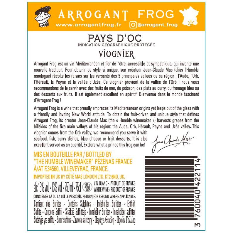 Arrogant Frog Viognier white wine 75cl, UK version