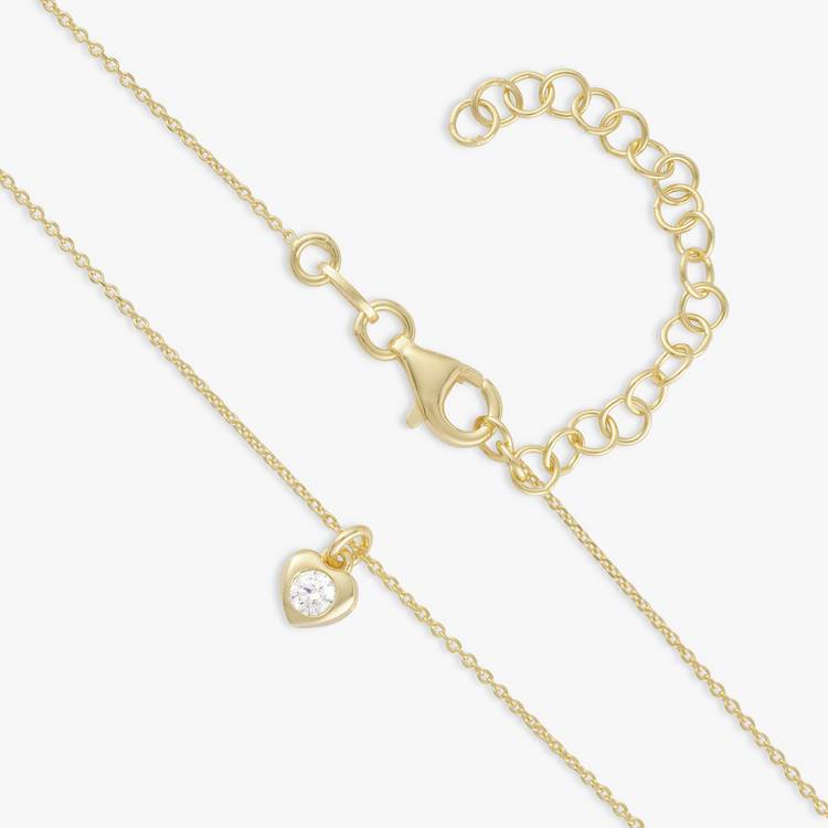 Revere 9ct gold plated heart pendant necklace 46cm chain, UK version