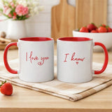 Argos Widdop Pair of Stoneware Mugs I Love You I Know 312ml- Buy online at McGrocer