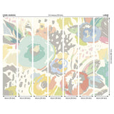 Origin Murals abstract floral pastel blue wall mural, imported from the UK