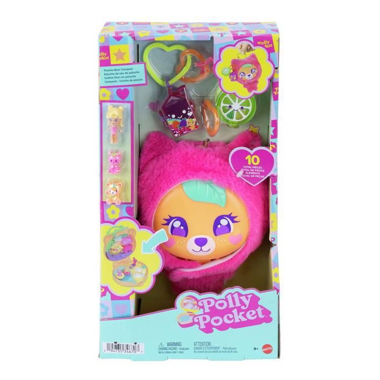 Polly Pocket plushie bear compact doll playset - British product