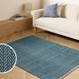 Argos Argos Home Herringbone Navy Cotton Flatweave Rug - 120x170cm- Buy online at McGrocer