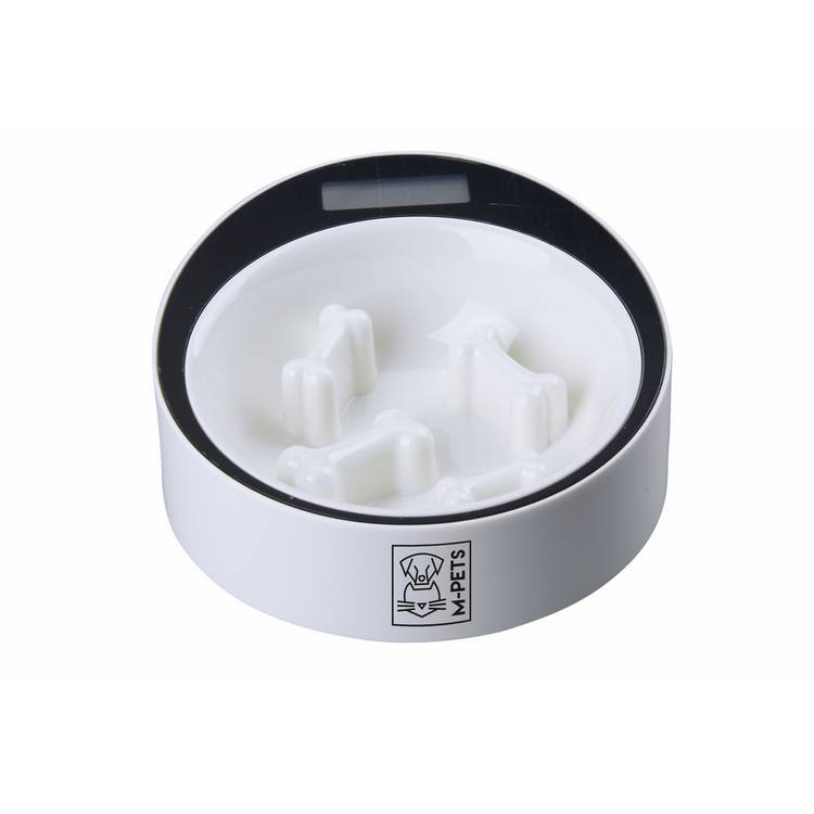 M-PETS Yumi smart slow-feed pet bowl white, imported from the UK