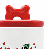 Cath Kidston ceramic pet treat jar hearts and roses design (British brand)
