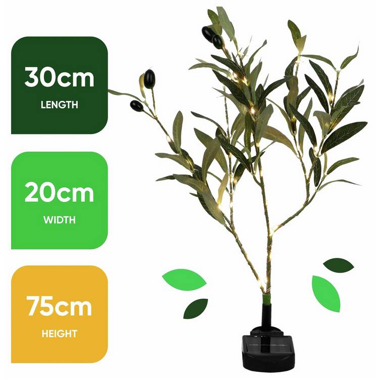 Streetwize olive tree solar lights pack of 2, UK version