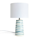 Argos Home table lamp white blue striped 31cm, imported from the UK