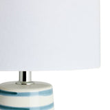 Argos Home table lamp white blue striped 31cm, imported from the UK