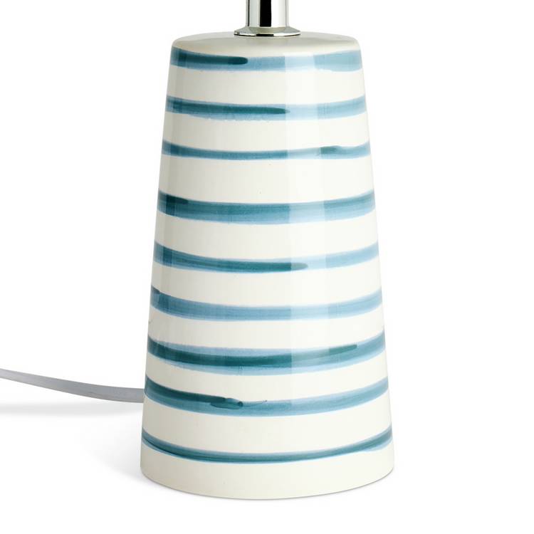 Argos Home table lamp white blue striped 31cm, imported from the UK