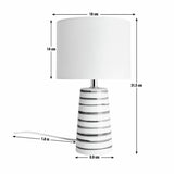 Argos Home table lamp white blue striped 31cm, imported from the UK