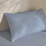 Habitat Oxford printed stripe blue pillowcase, 75x50cm - British product