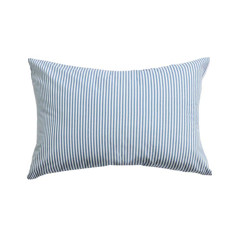Habitat Oxford printed stripe blue pillowcase, 75x50cm - British product