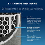 Blueair 3250i replacement air purifier filter with carbon (British brand)