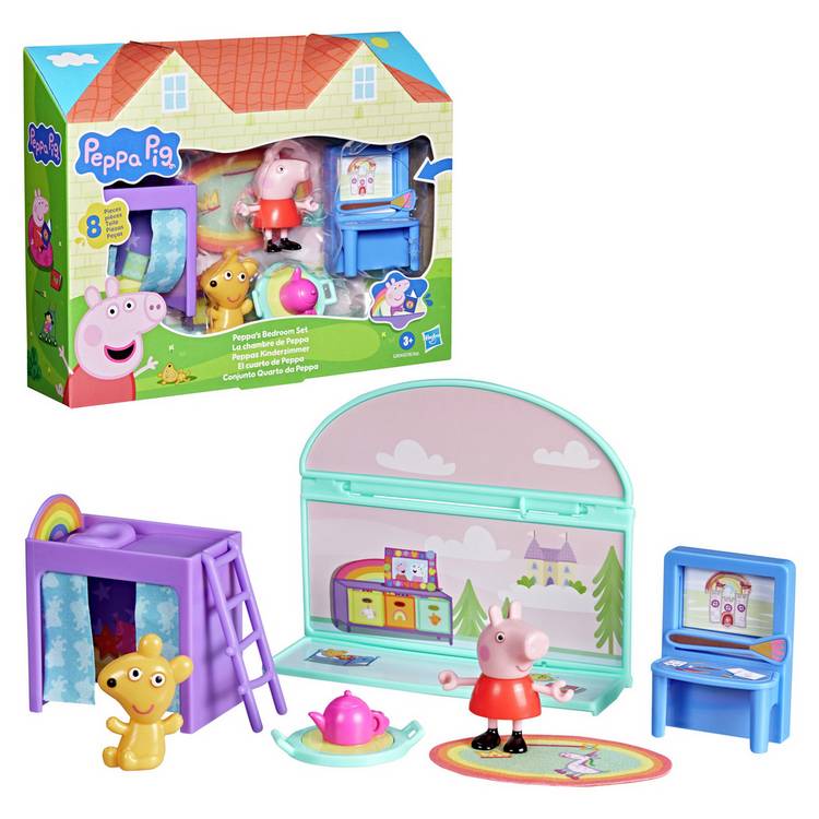 Peppa Pig Bedroom Playset 8 piece, imported from the UK