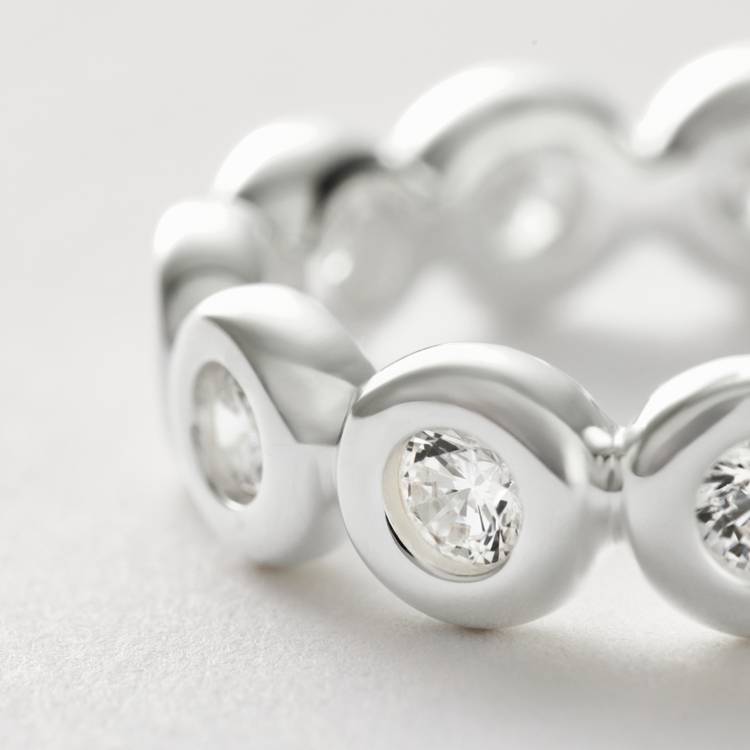 Revere sterling silver cubic zirconia eternity ring medium, UK version