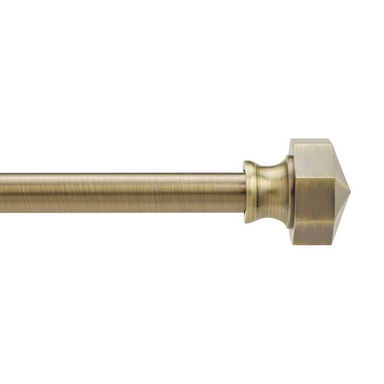 Argos Home extendable brass octagon curtain pole 165-300cm, imported from the UK