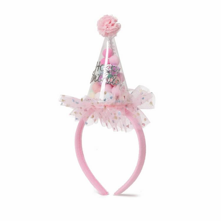 Flitzy Birthday Pom Pom Headband, imported from the UK