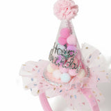 Flitzy Birthday Pom Pom Headband, imported from the UK