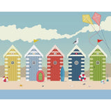 Origin Murals Beach Huts multicolour wall mural - British product