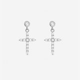 Jon Richard rhodium plated cubic zirconia earrings, UK version