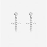 Jon Richard rhodium plated cubic zirconia earrings, UK version