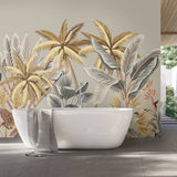 Origin Murals tropical palm tree wall mural grey - British product