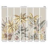 Origin Murals tropical palm tree wall mural grey - British product