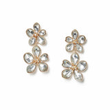 Freedom gold crystal double flower drop earrings, UK version