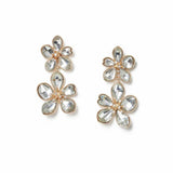 Argos Freedom Gold Crystal Double Flower Drop Earrings- Buy online at McGrocer