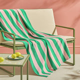 Argos Habitat Stripe Beach Towel - Pink & Green 150 x 80cm- Buy online at McGrocer