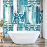 Argos Origin Murals Curved Line Texture Blue Wall Mural (Roll W50cm x L19.6m)- Buy online at McGrocer