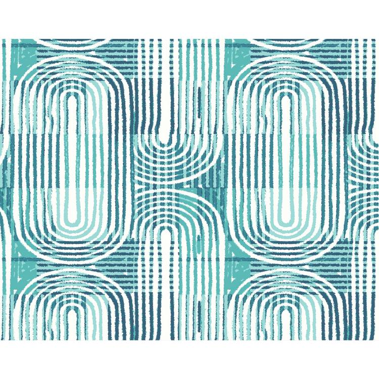 Origin Murals blue curved line texture wall mural, UK version