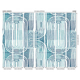 Origin Murals blue curved line texture wall mural, UK version