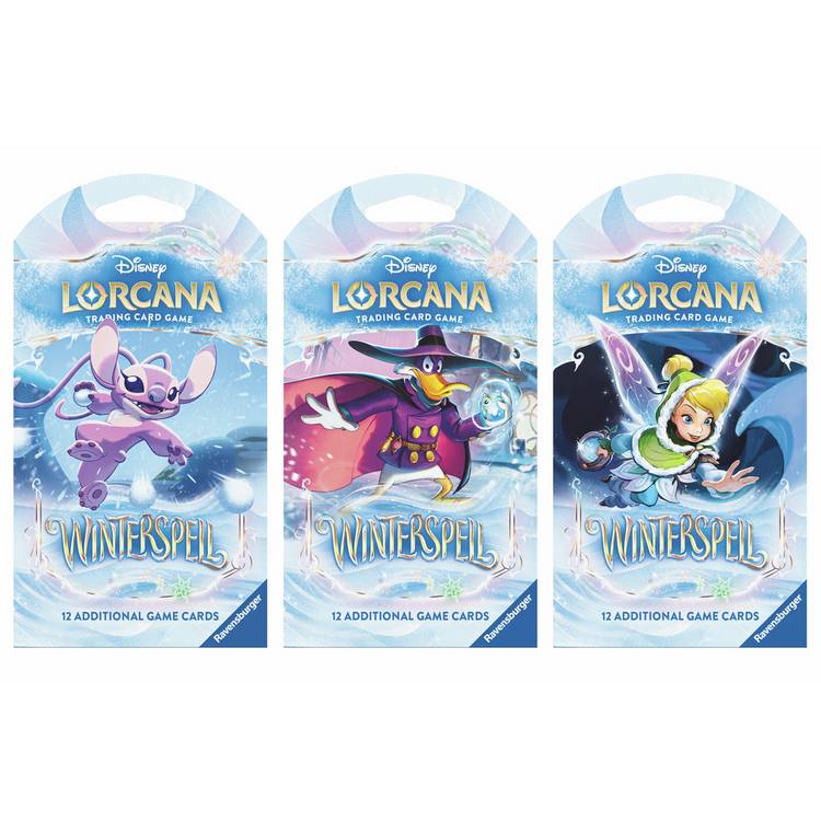 Disney Lorcana Winterspell trading cards pack of 3 booster packs, imported from the UK