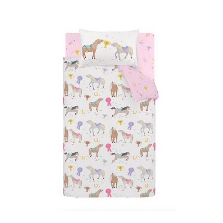 Catherine Lansfield Happy Horses kids bedding set single (British brand)