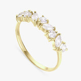 Argos Revere Gold Plated Sterling Silver Half Eternity Ring - Large- Buy online at McGrocer