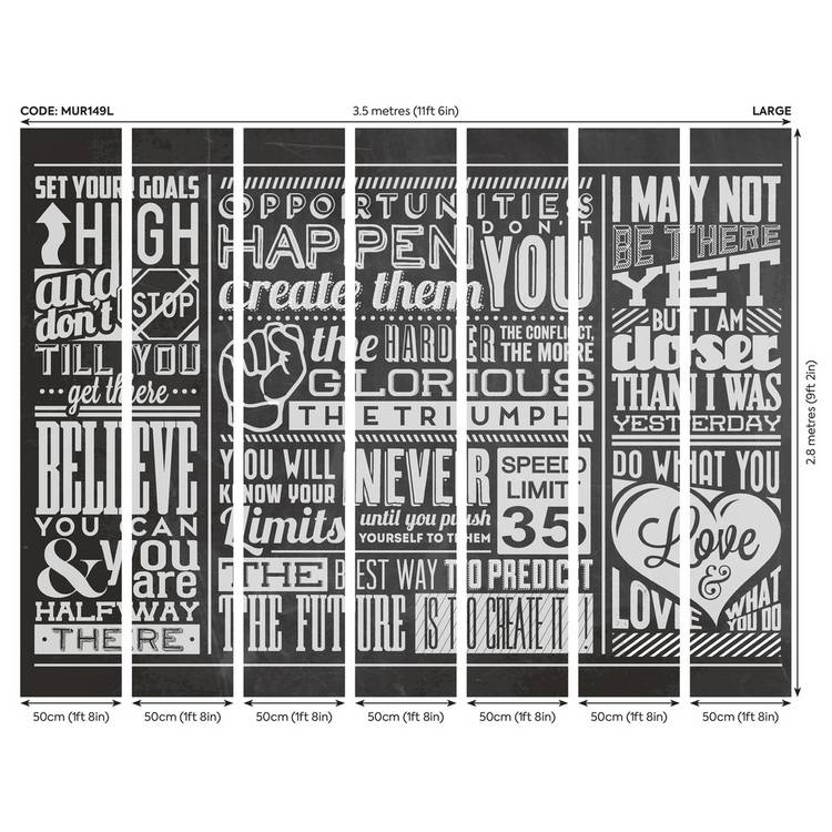 Origin Murals chalk quotes blackboard wall mural - British product