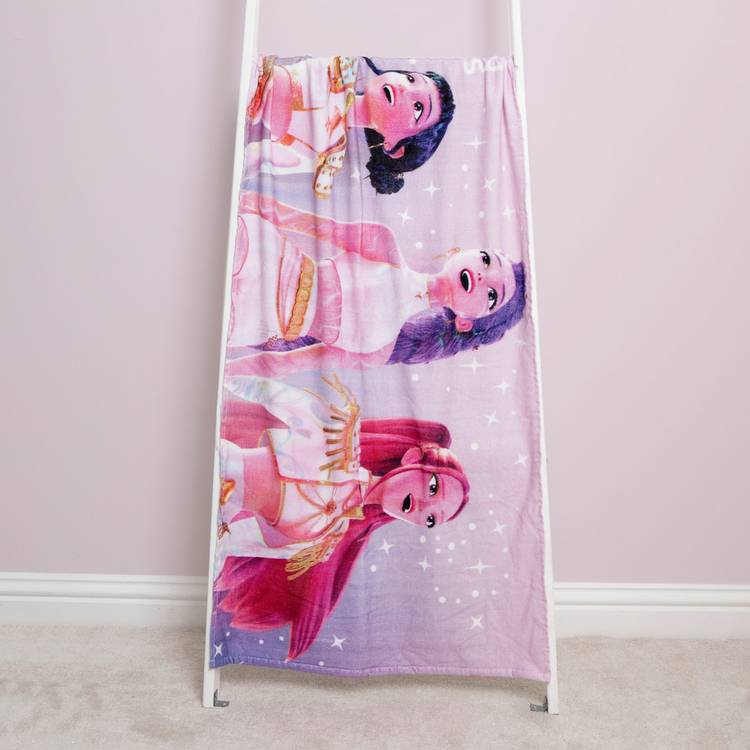 KPop Demon Hunters lilac beach towel 140x70cm, imported from the UK