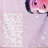 KPop Demon Hunters lilac beach towel 140x70cm, imported from the UK