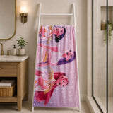 KPop Demon Hunters lilac beach towel 140x70cm, imported from the UK