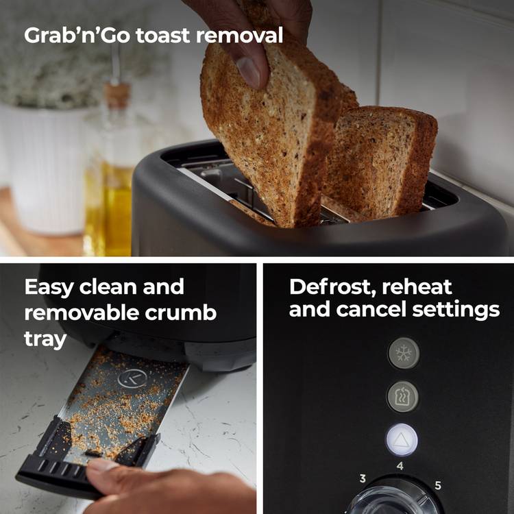 Kenwood Ripple black 2 slice toaster - British product